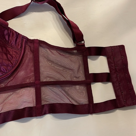 Victoria Secret VERY SEXY lined BLACONET satin mesh BRA merlot wine color 34B - Picture 7 of 15